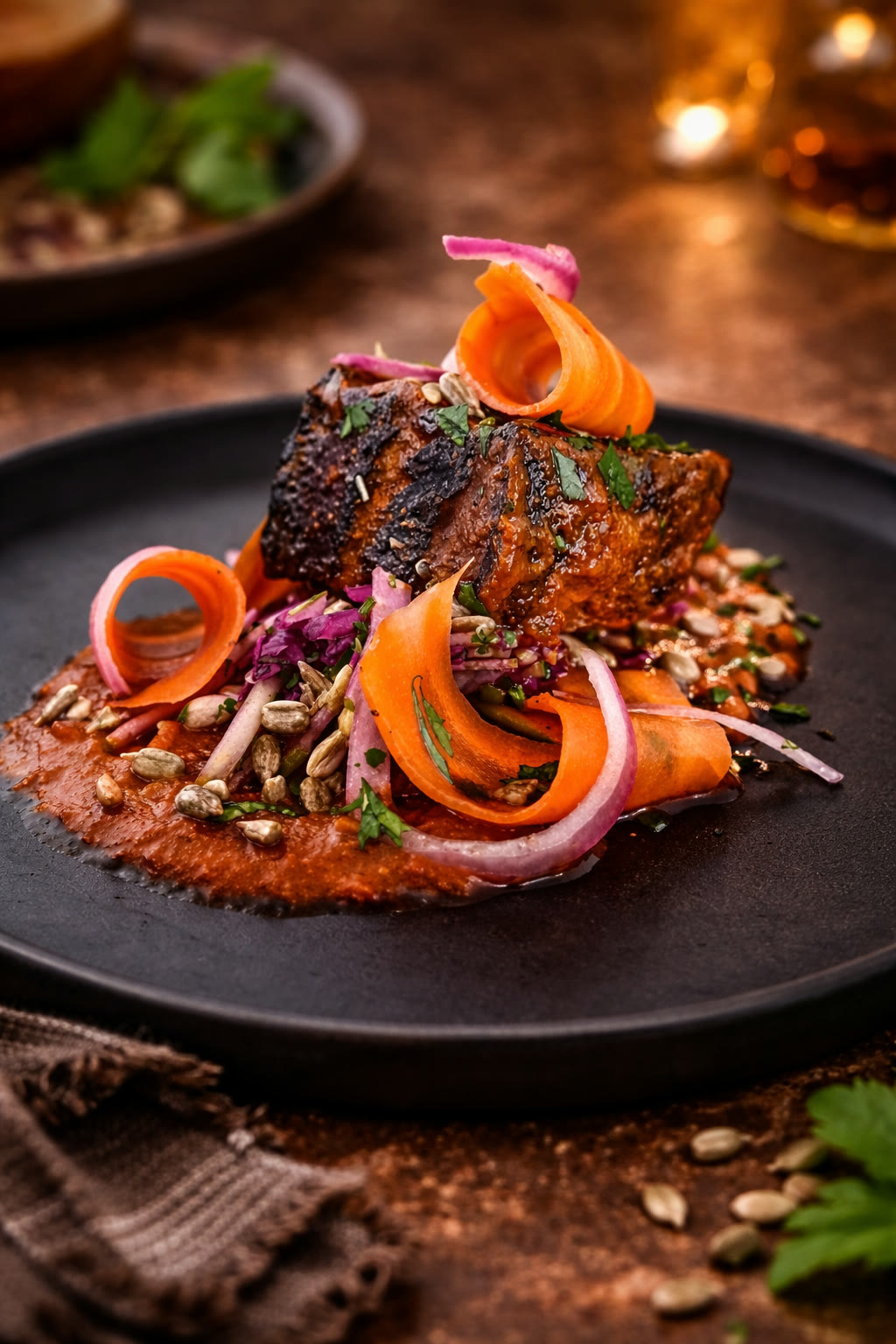 Pork Belly Carnitas with Pasilla Sauce
